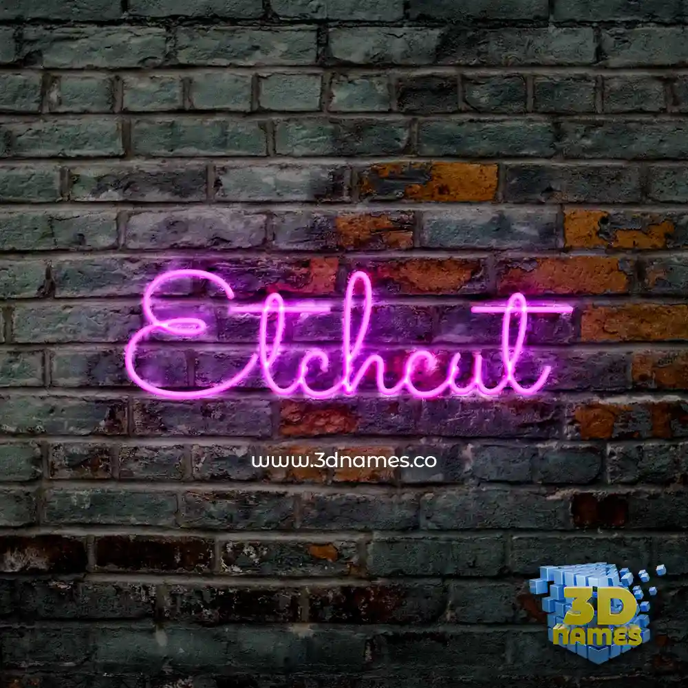 etchcut in Pink Neon style - 3D name wallpaper