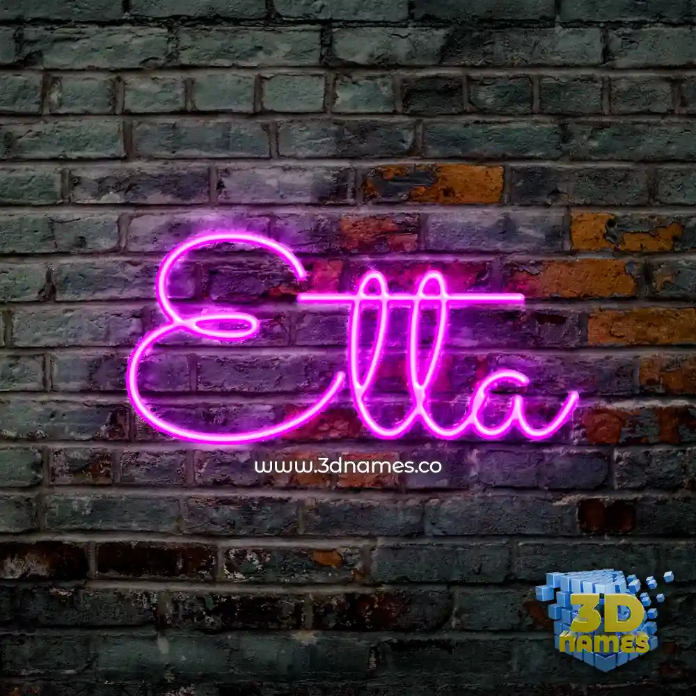 etta in Pink Neon style - 3D name wallpaper