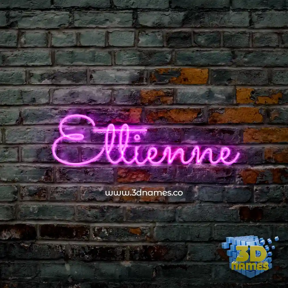 ettienne in Pink Neon style - 3D name wallpaper