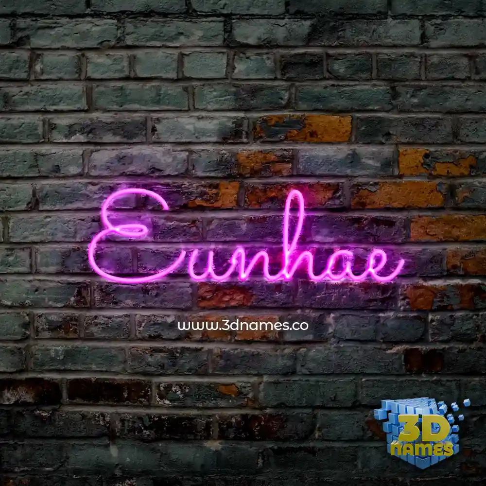 eunhae in Pink Neon style - 3D name wallpaper
