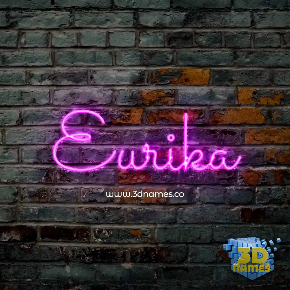 eurika in Pink Neon style - 3D name wallpaper