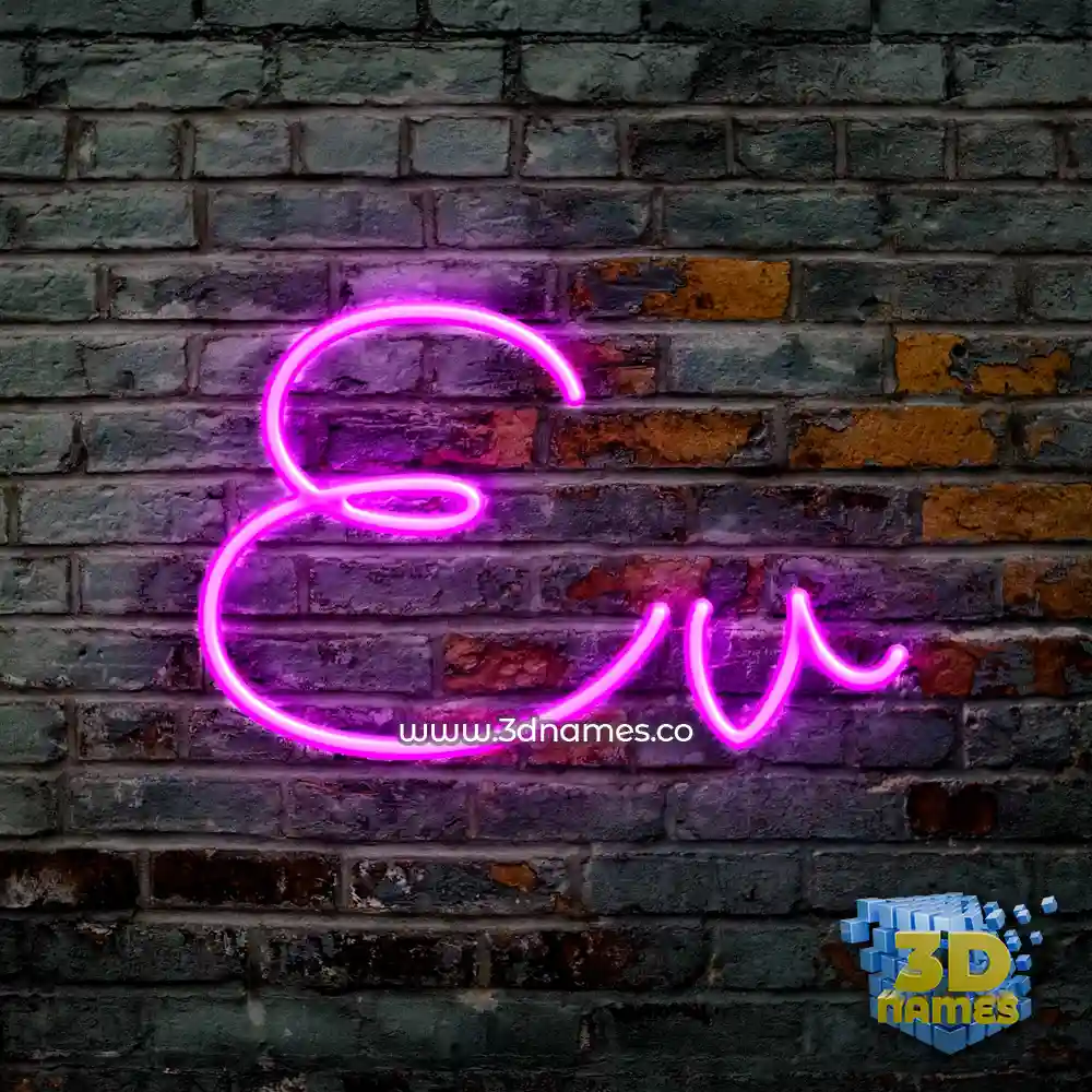 ev in Pink Neon style - 3D name wallpaper