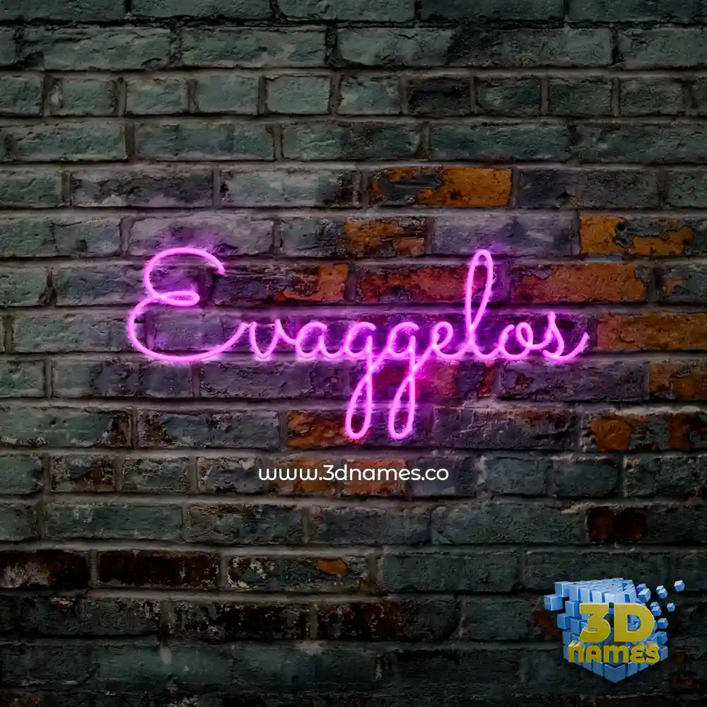 evaggelos in Pink Neon style - 3D name wallpaper