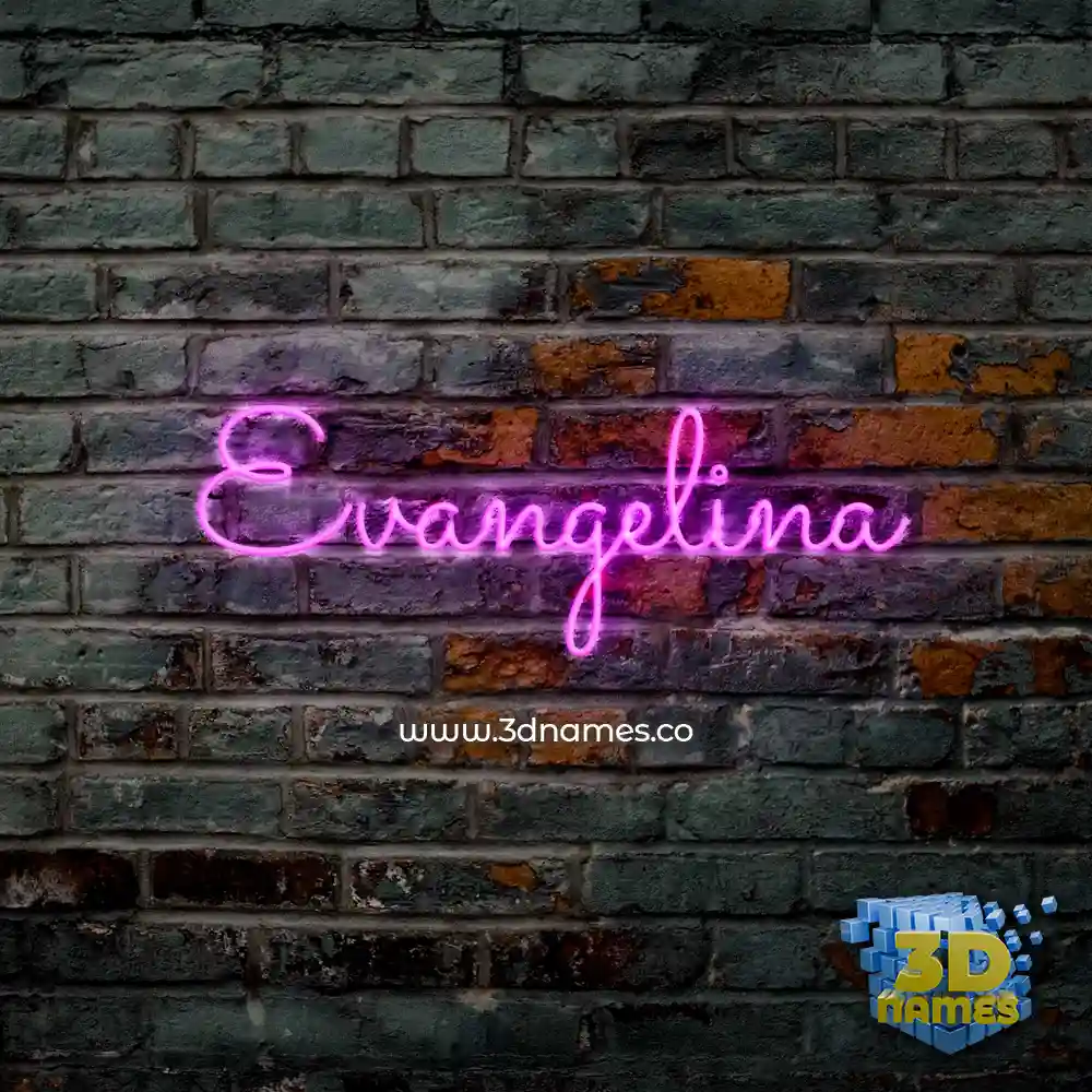evangelina in Pink Neon style - 3D name wallpaper