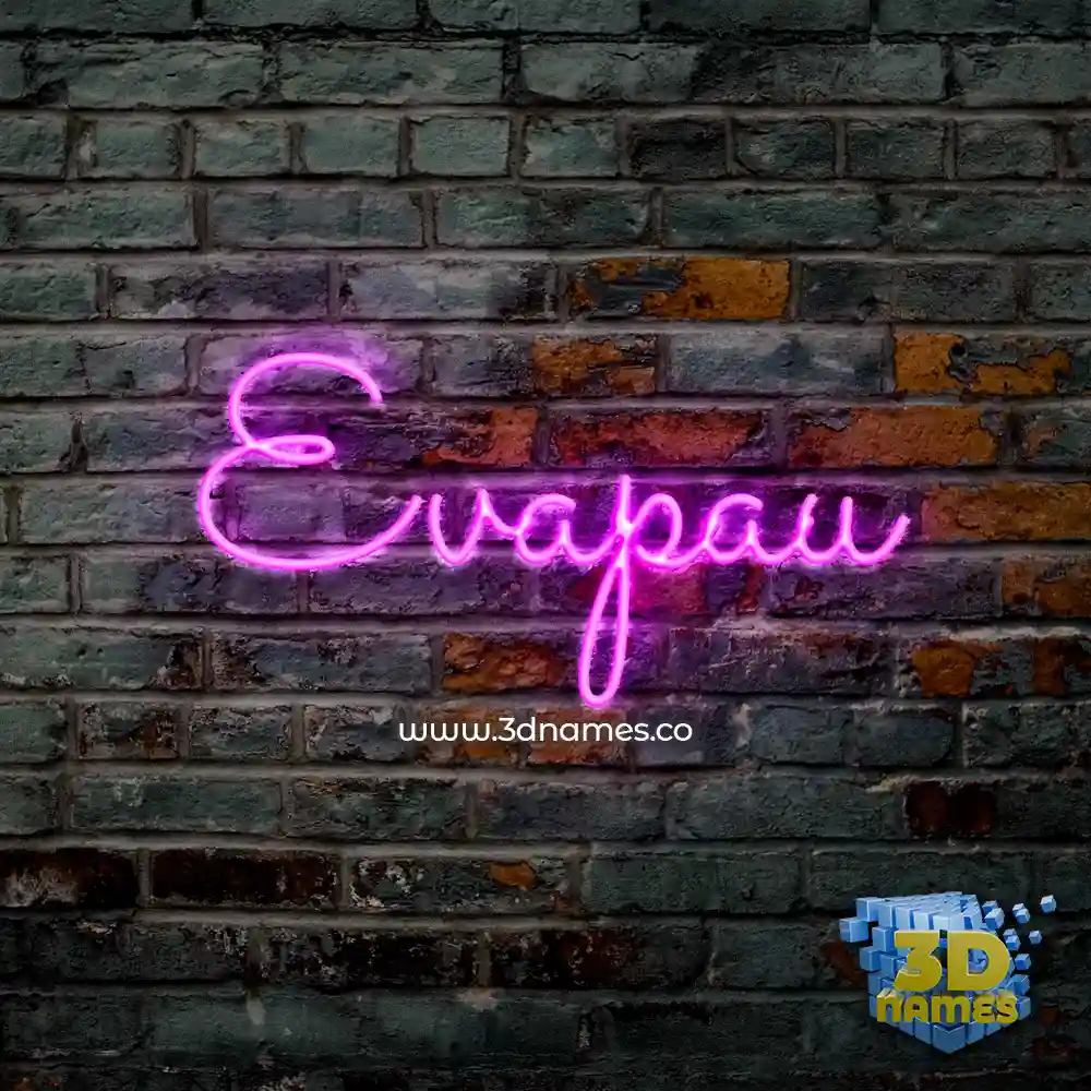 evapau in Pink Neon style - 3D name wallpaper