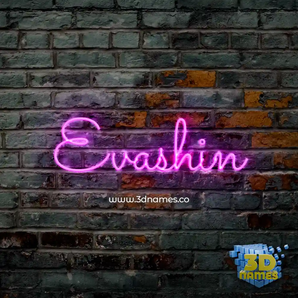 evashin in Pink Neon style - 3D name wallpaper
