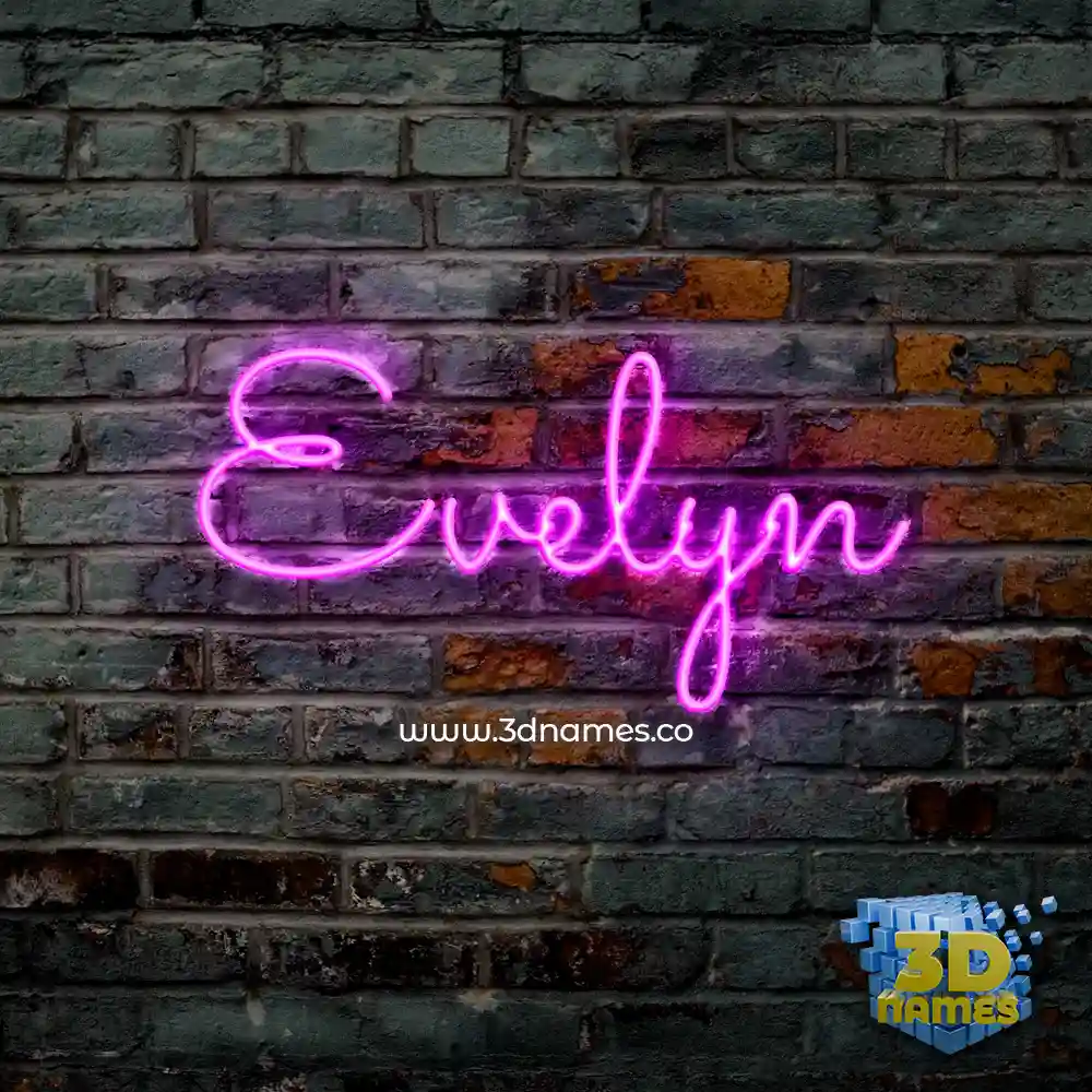 evelyn in Pink Neon style - 3D name wallpaper