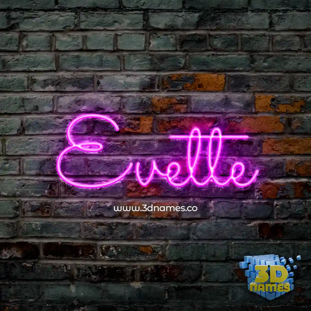 evette in Pink Neon style - 3D name wallpaper