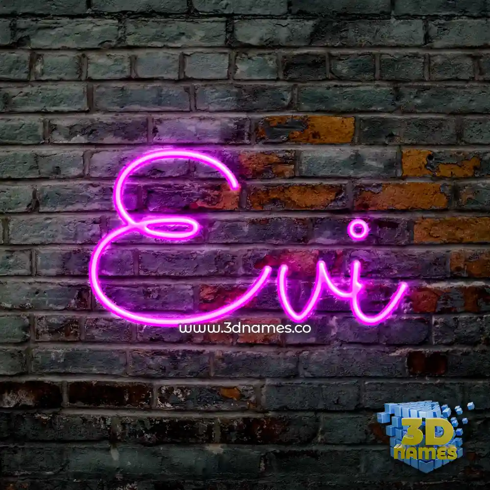 evi in Pink Neon style - 3D name wallpaper