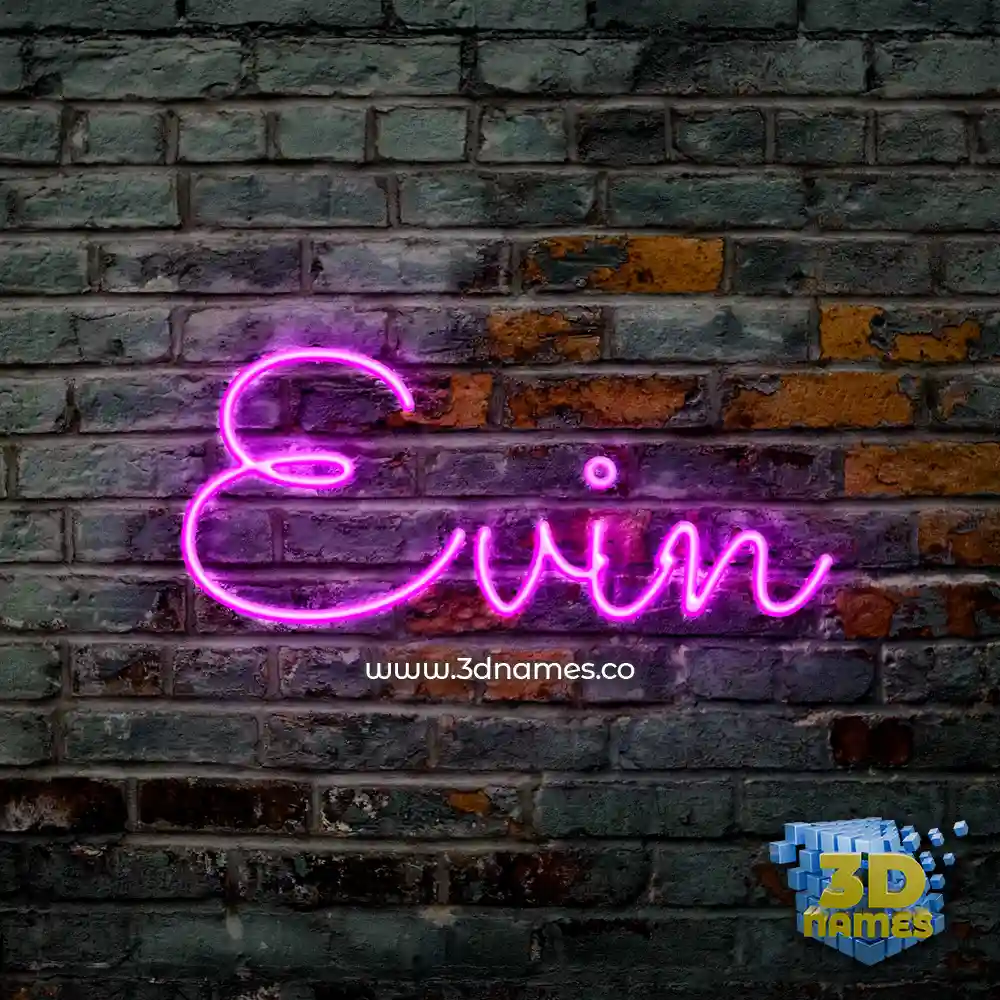 evin in Pink Neon style - 3D name wallpaper