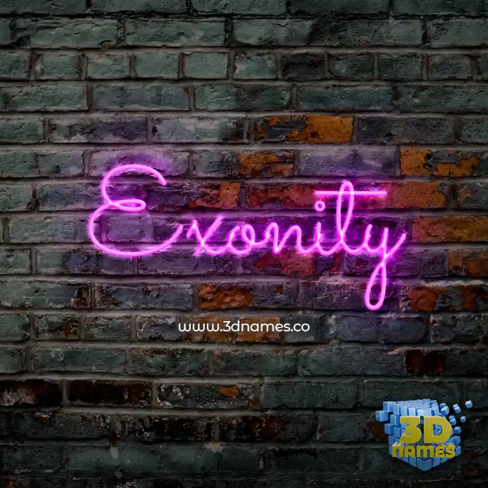 exonity in Pink Neon style - 3D name wallpaper
