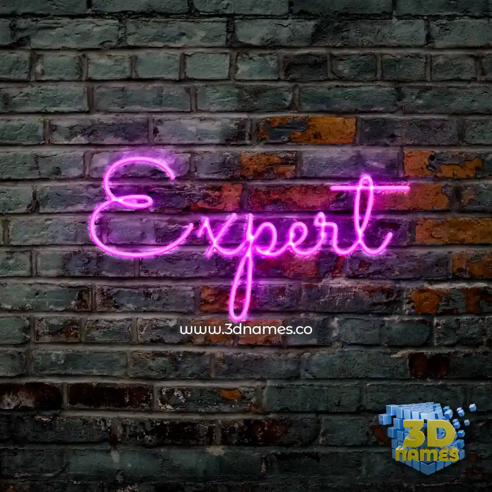 expert in Pink Neon style - 3D name wallpaper