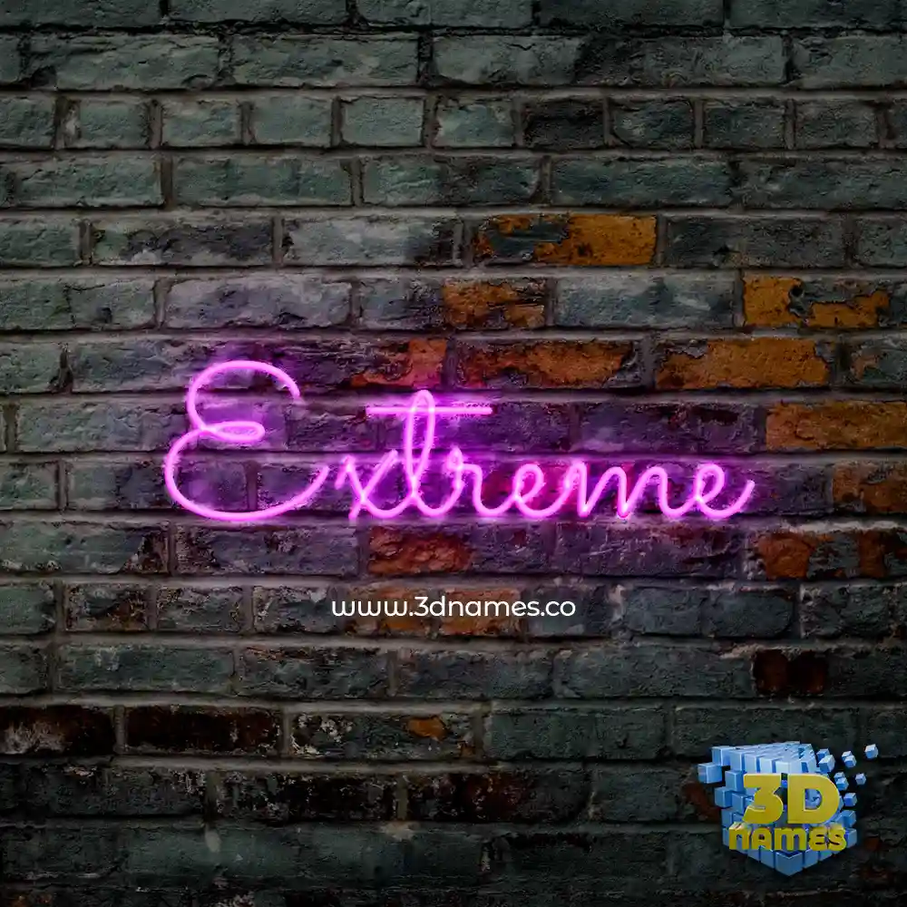 extreme in Pink Neon style - 3D name wallpaper