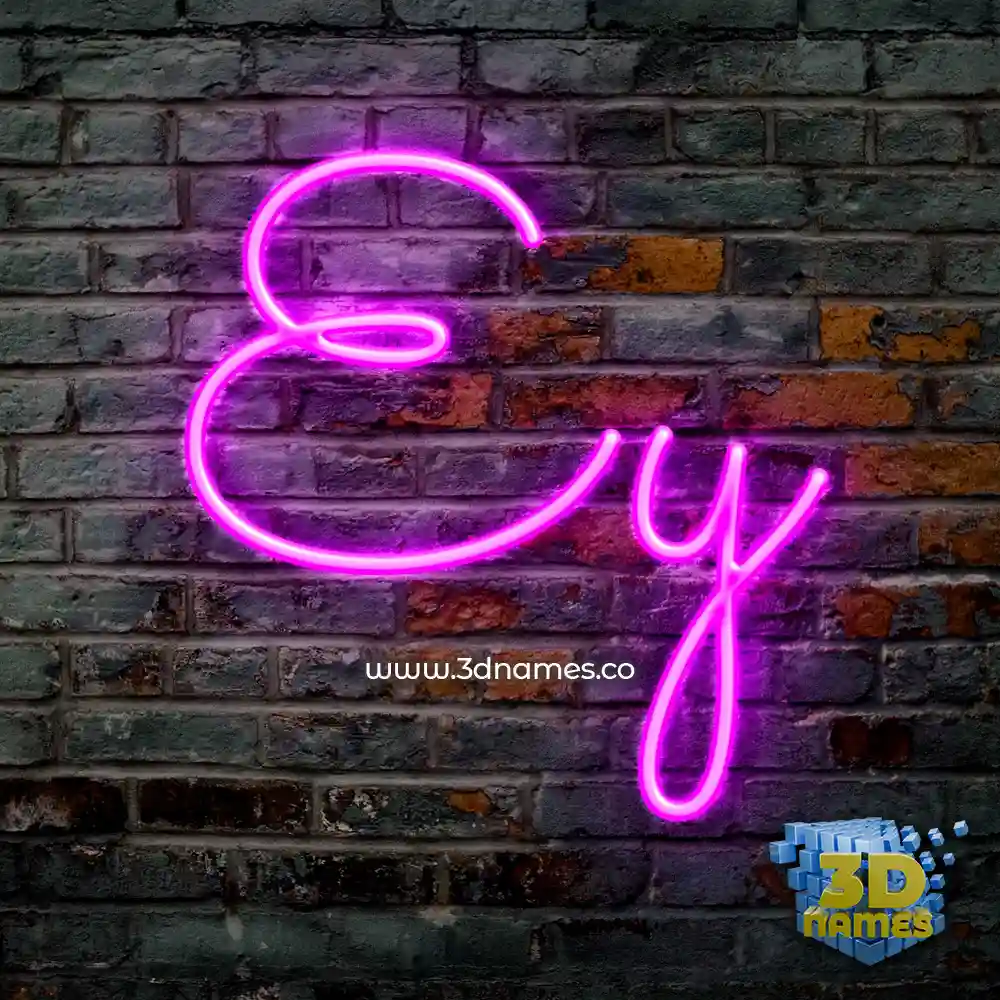 ey in Pink Neon style - 3D name wallpaper