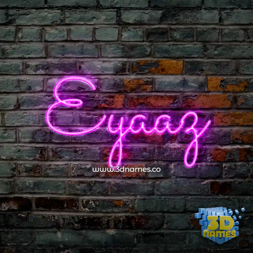 eyaaz in Pink Neon style - 3D name wallpaper