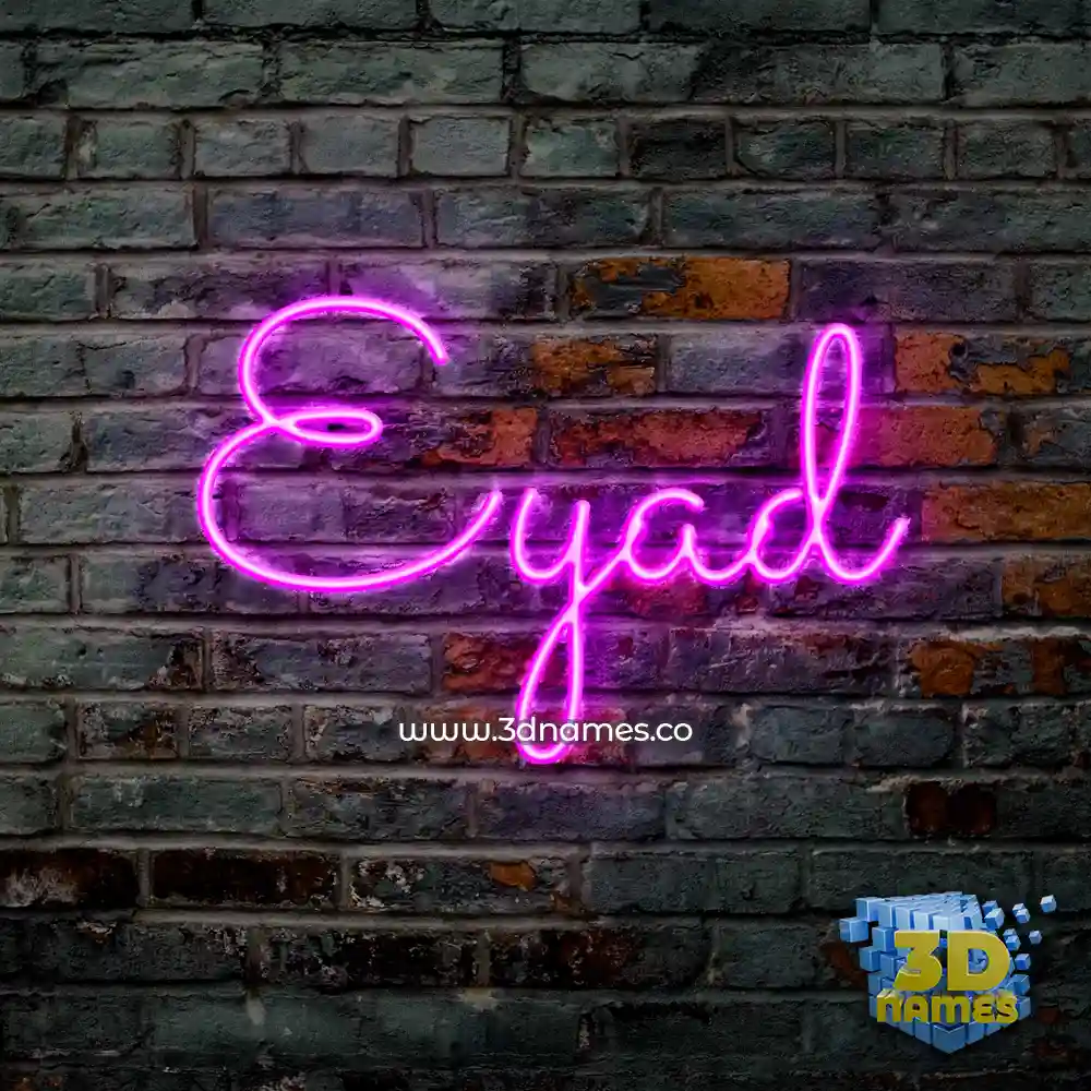 eyad in Pink Neon style - 3D name wallpaper