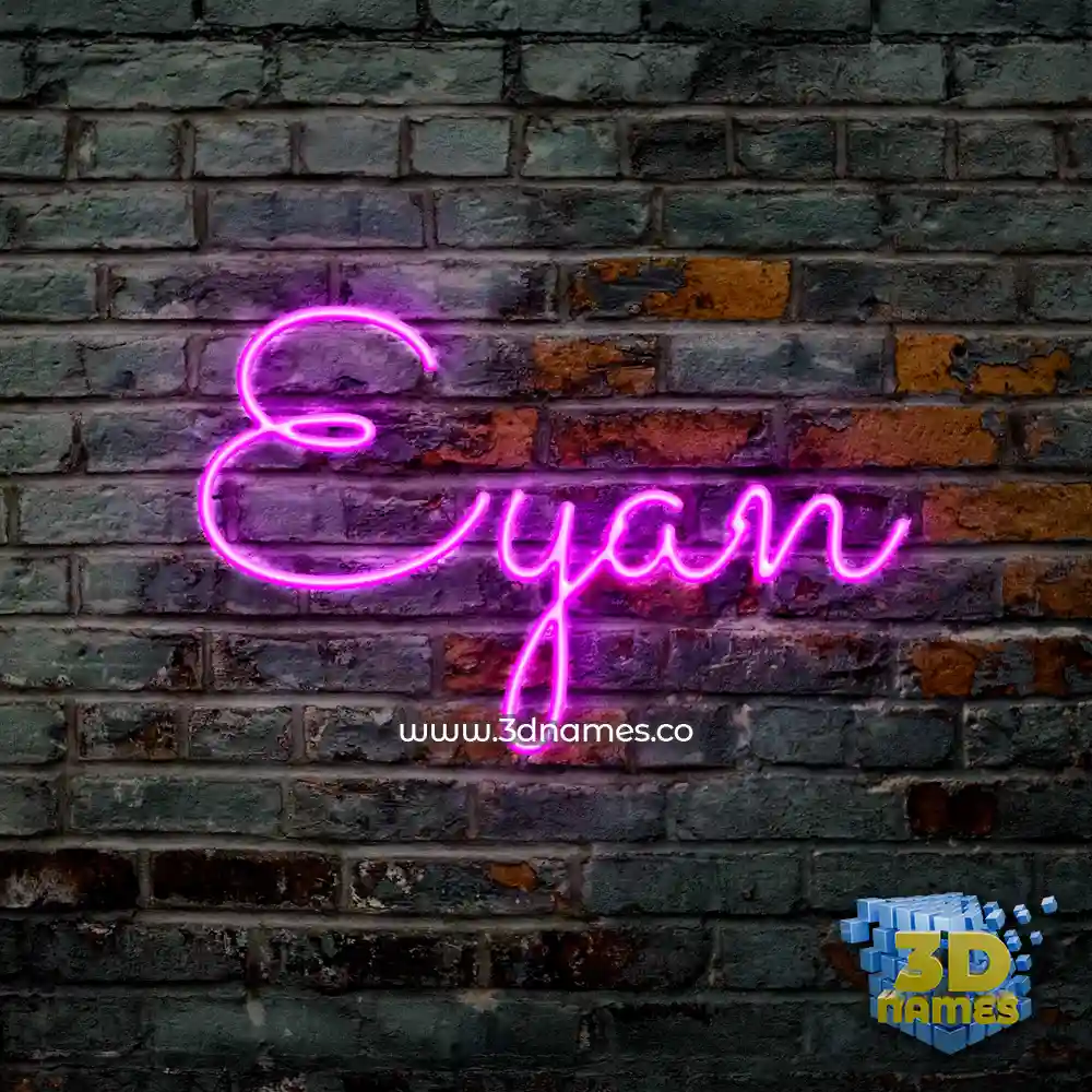 eyan in Pink Neon style - 3D name wallpaper