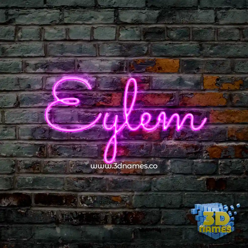 eylem in Pink Neon style - 3D name wallpaper