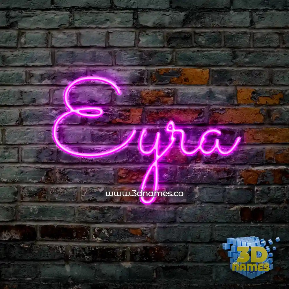 eyra in Pink Neon style - 3D name wallpaper
