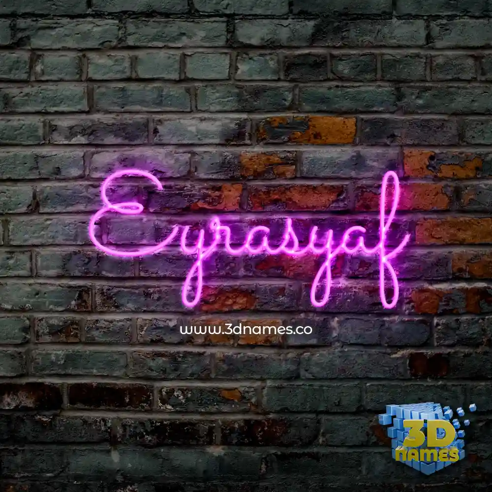 eyrasyaf in Pink Neon style - 3D name wallpaper