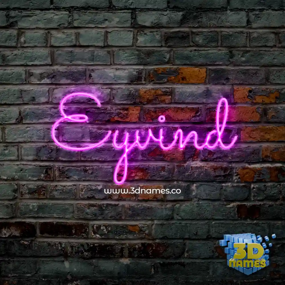 eyvind in Pink Neon style - 3D name wallpaper