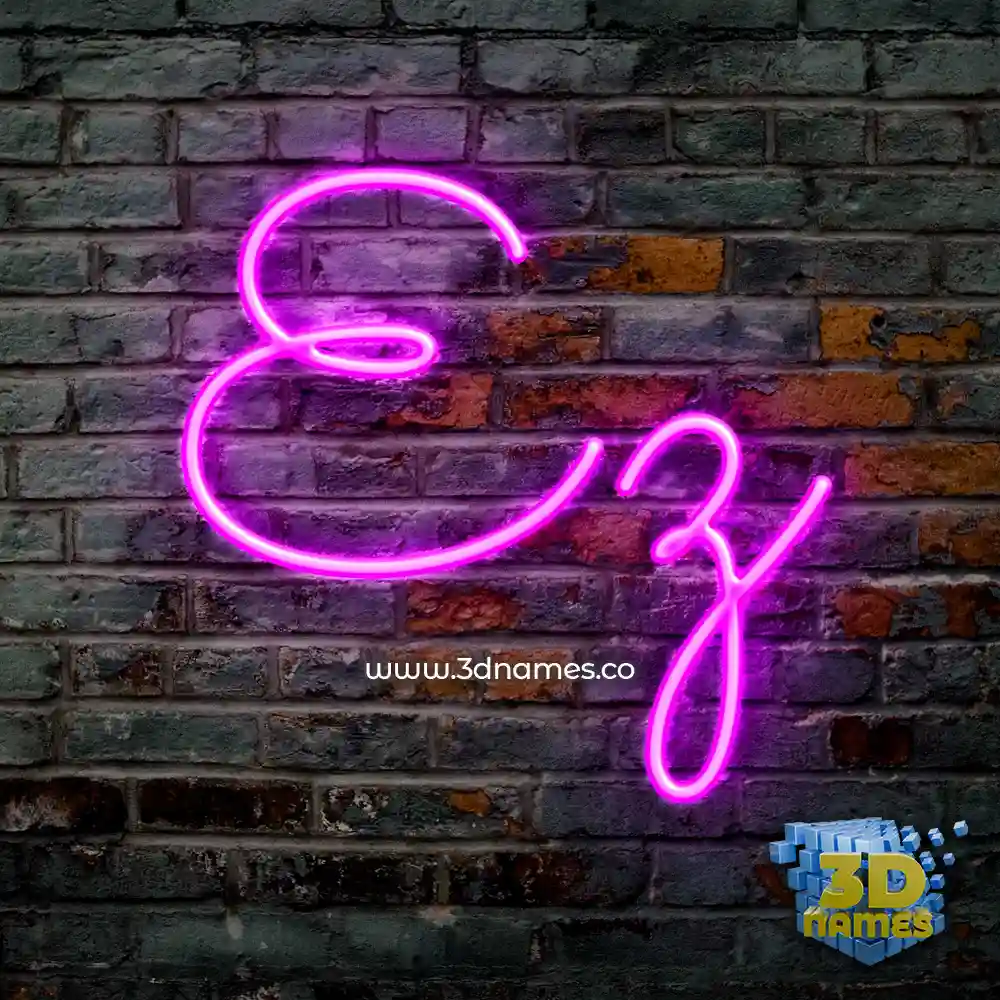ez in Pink Neon style - 3D name wallpaper