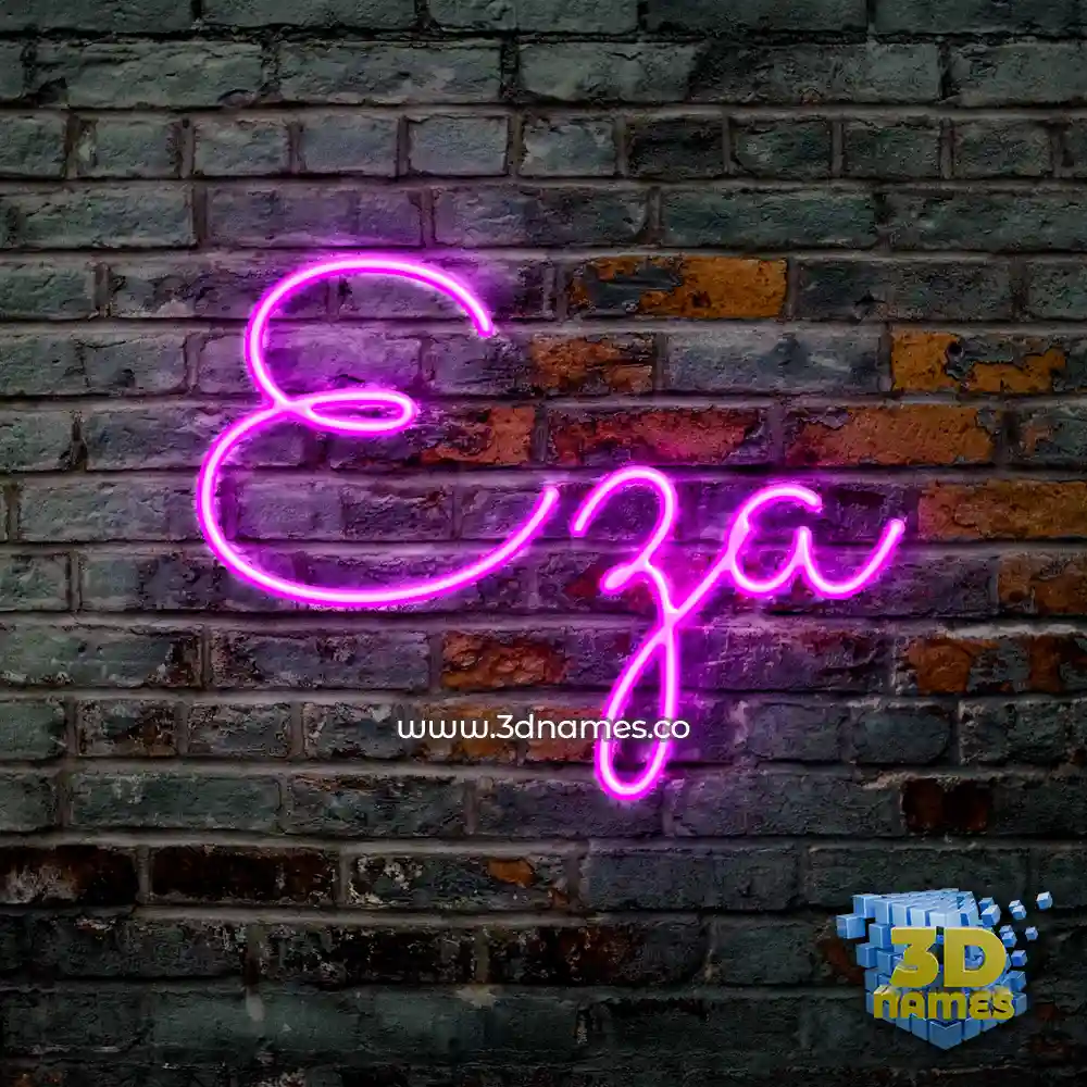 eza in Pink Neon style - 3D name wallpaper