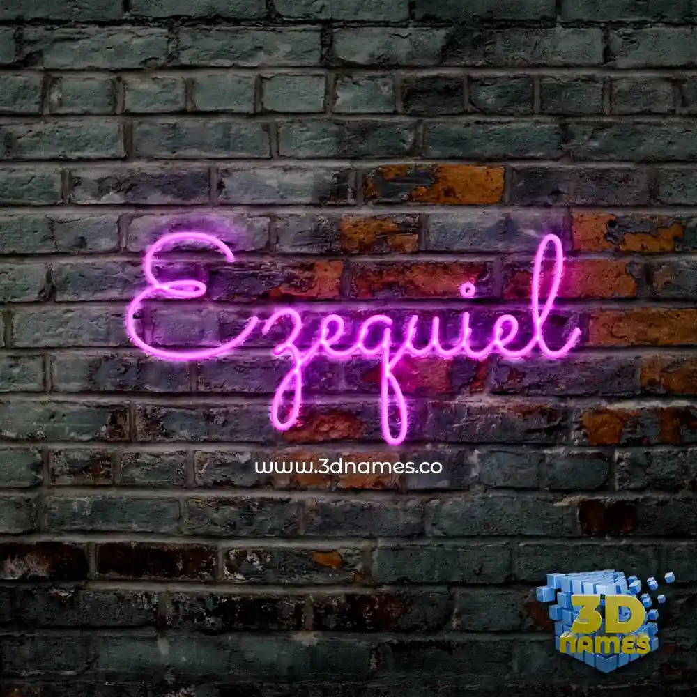 ezequiel in Pink Neon style - 3D name wallpaper