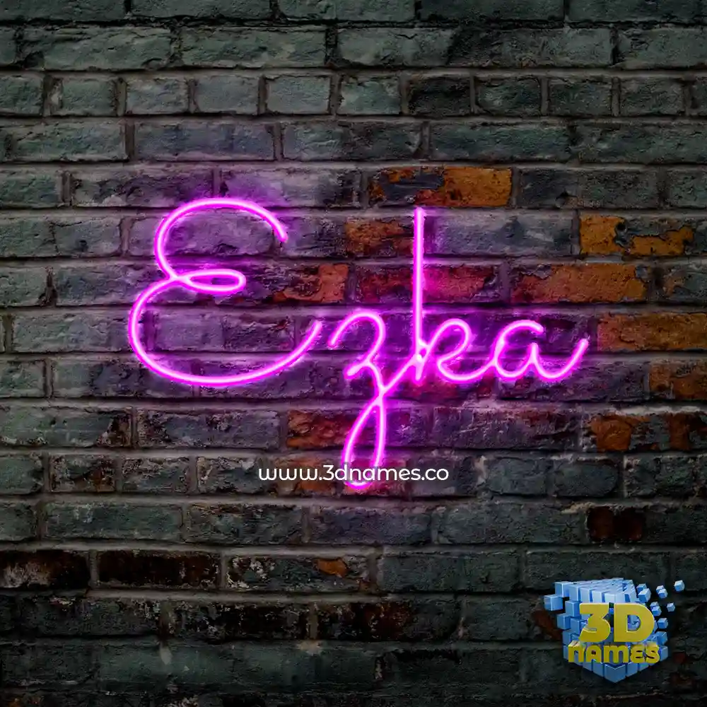 ezka in Pink Neon style - 3D name wallpaper