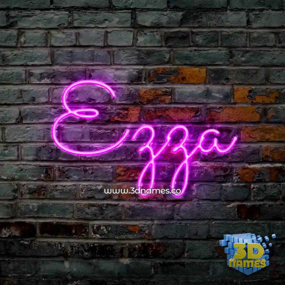 ezza in Pink Neon style - 3D name wallpaper