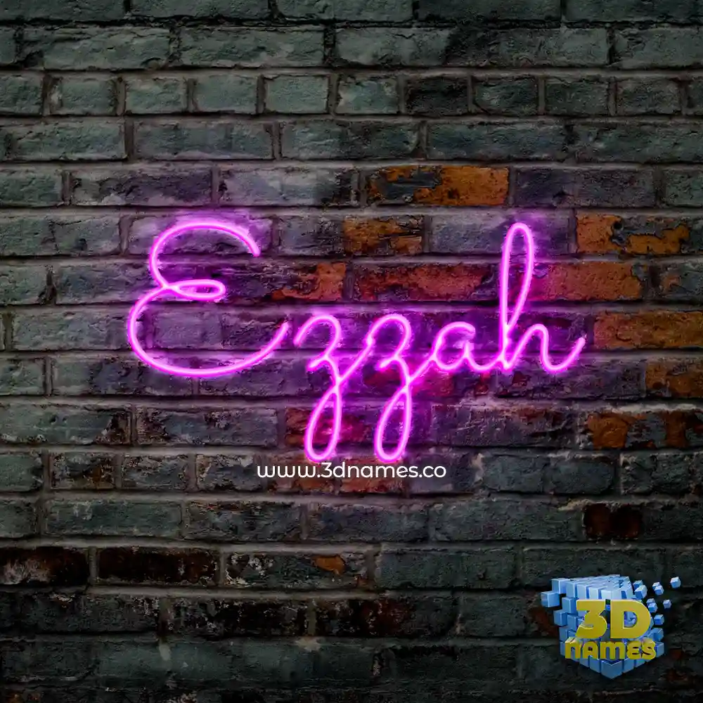 ezzah in Pink Neon style - 3D name wallpaper
