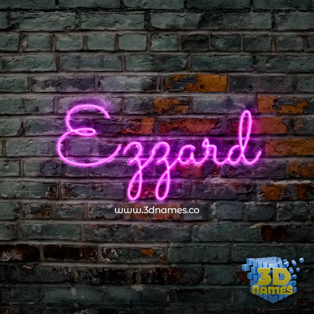 ezzard in Pink Neon style - 3D name wallpaper