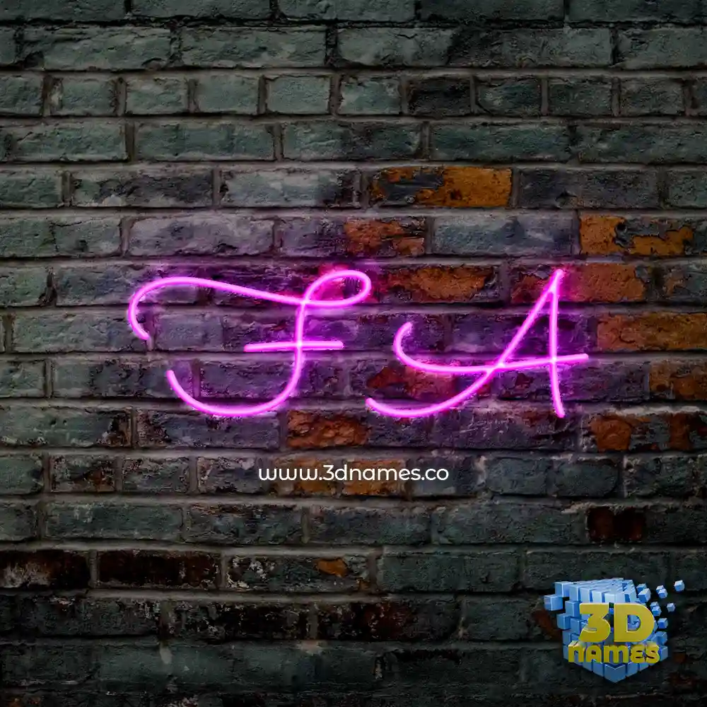 f a in Pink Neon style - 3D name wallpaper