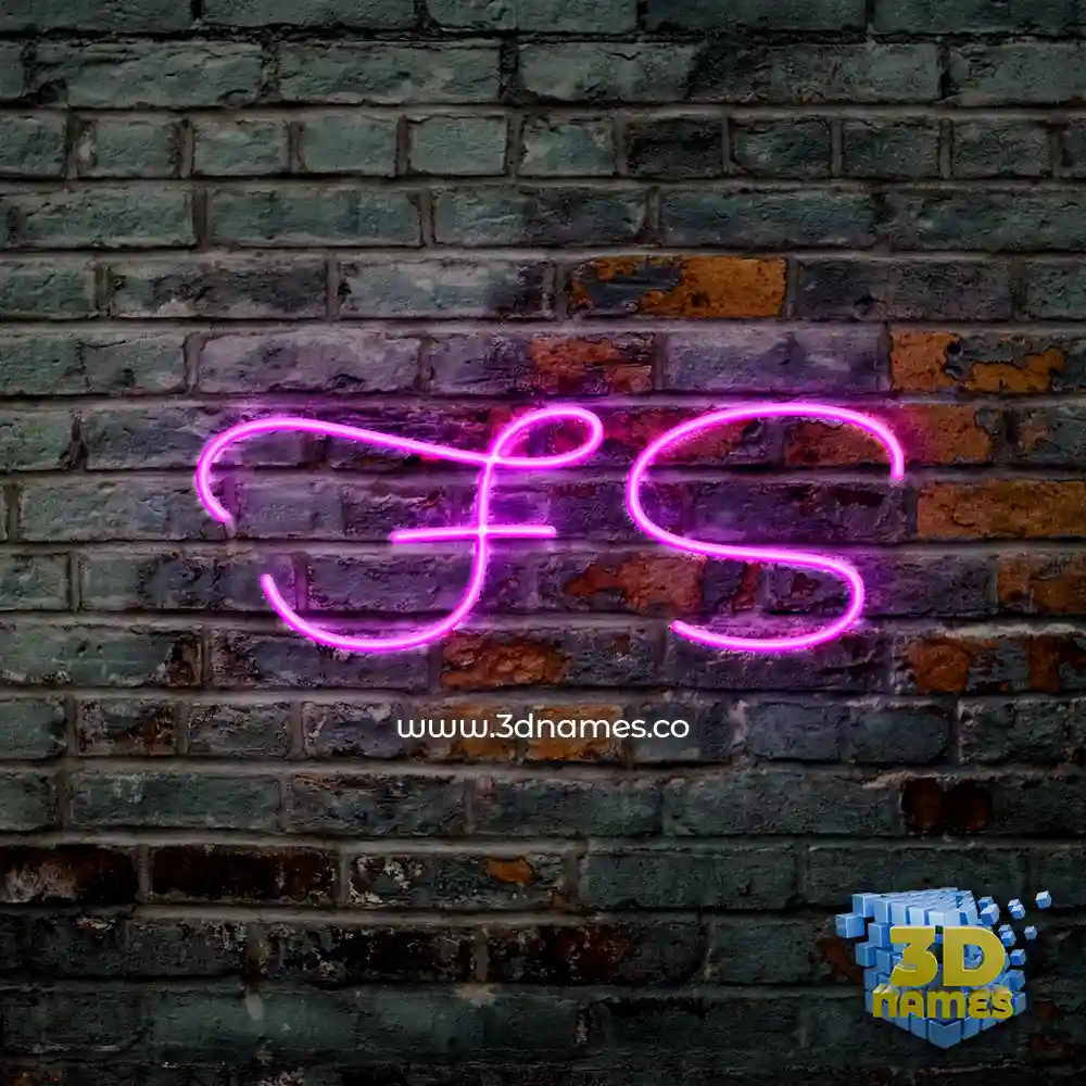 f s in Pink Neon style - 3D name wallpaper
