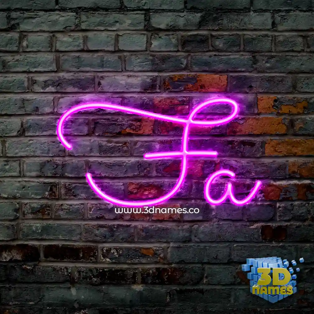 fa in Pink Neon style - 3D name wallpaper