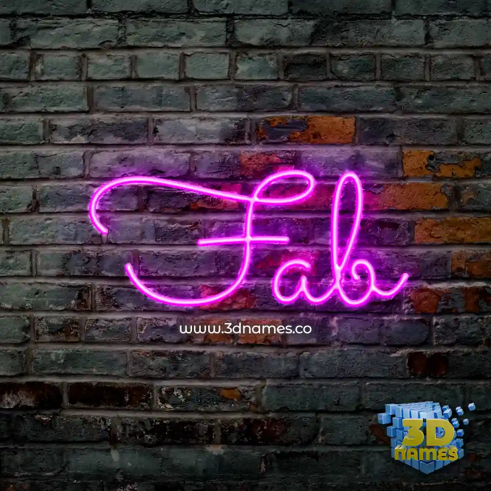 fab in Pink Neon style - 3D name wallpaper