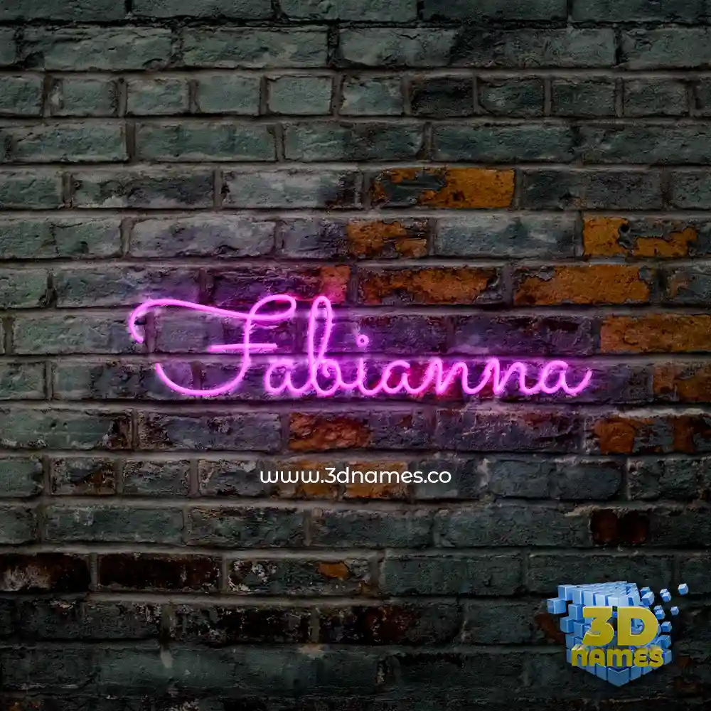 fabianna in Pink Neon style - 3D name wallpaper