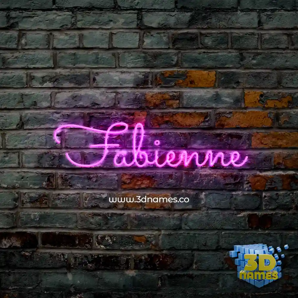 fabienne in Pink Neon style - 3D name wallpaper