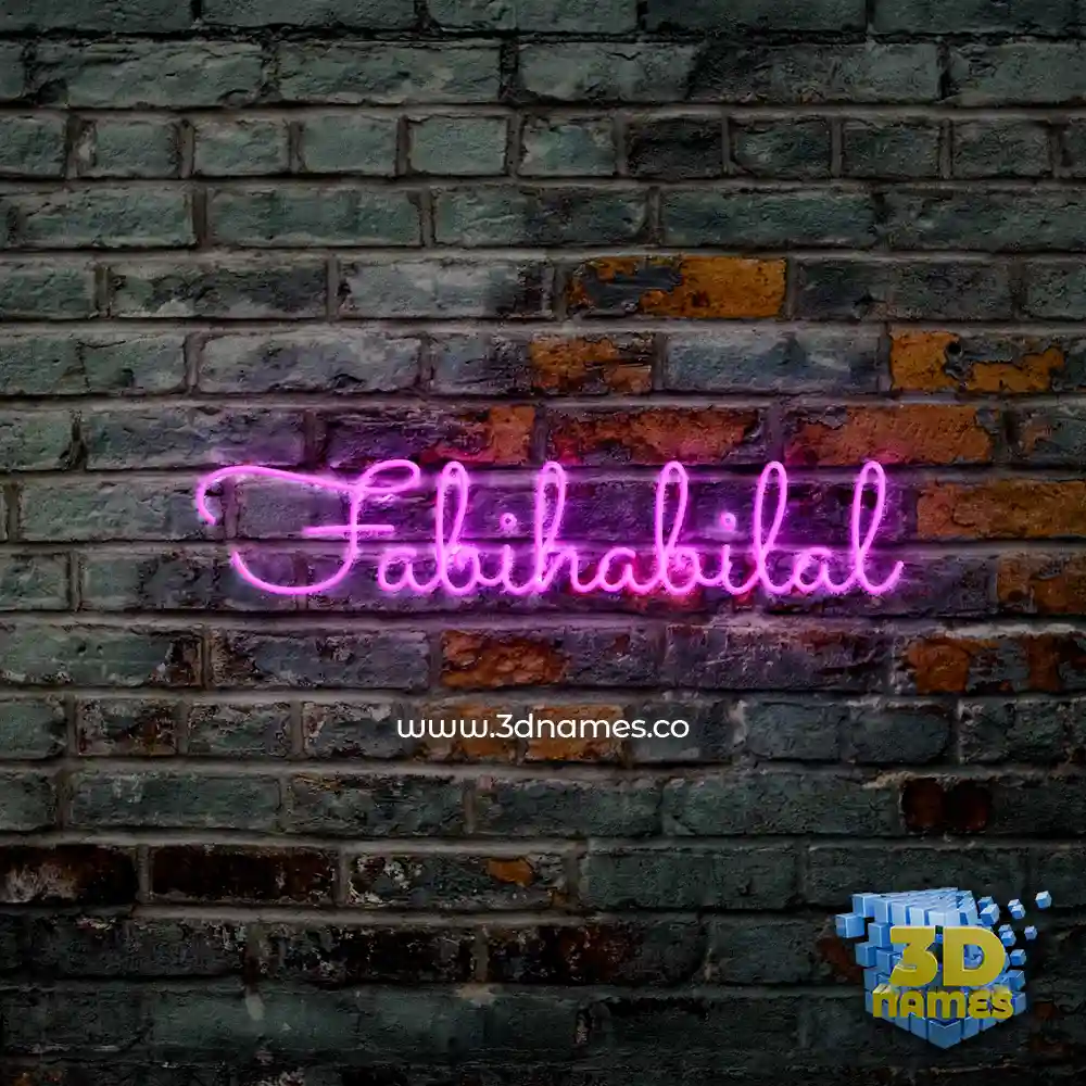 fabihabilal in Pink Neon style - 3D name wallpaper