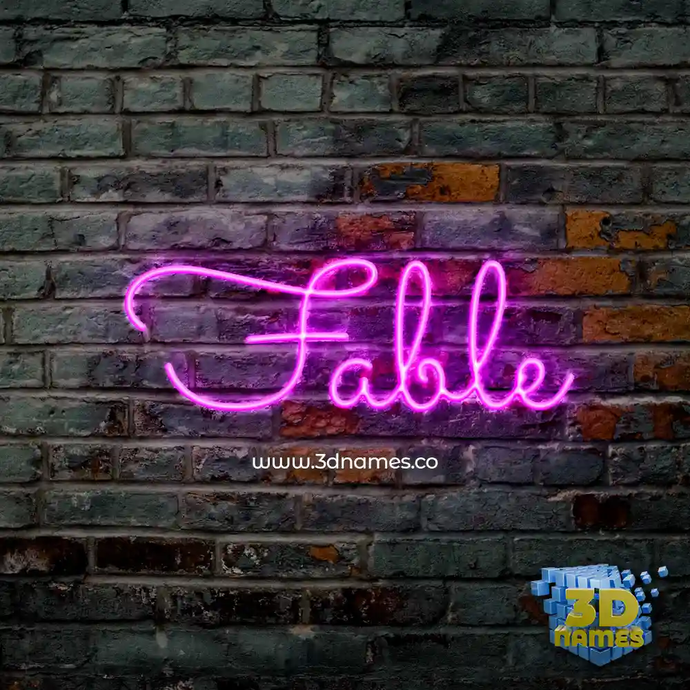 fable in Pink Neon style - 3D name wallpaper