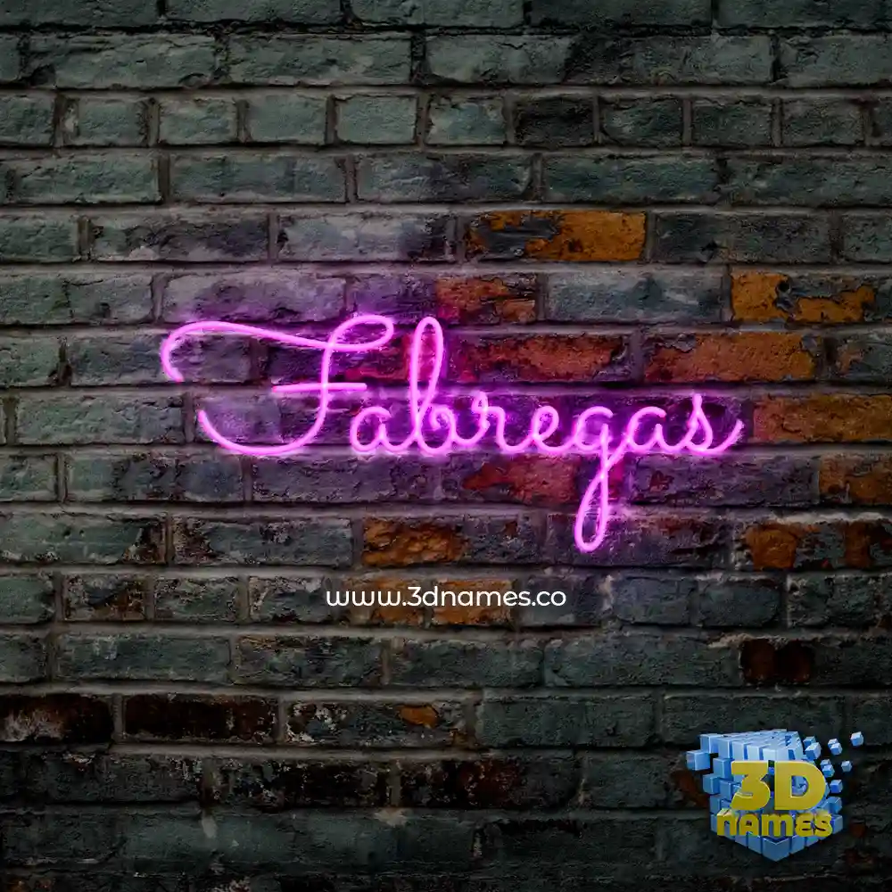 fabregas in Pink Neon style - 3D name wallpaper