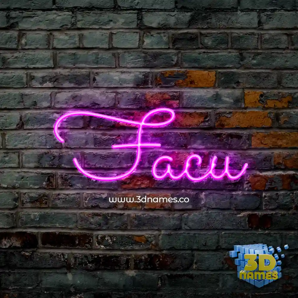 facu in Pink Neon style - 3D name wallpaper