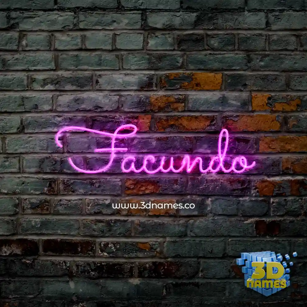facundo in Pink Neon style - 3D name wallpaper
