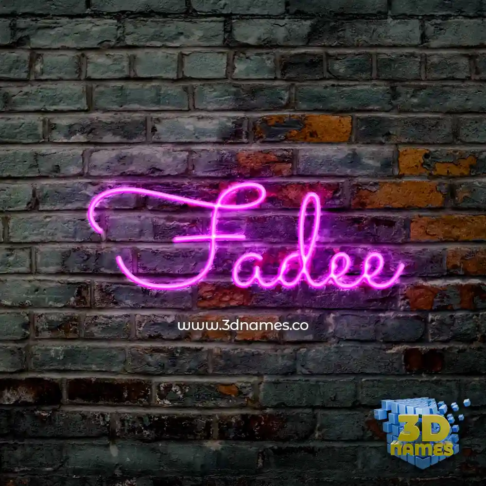 fadee in Pink Neon style - 3D name wallpaper