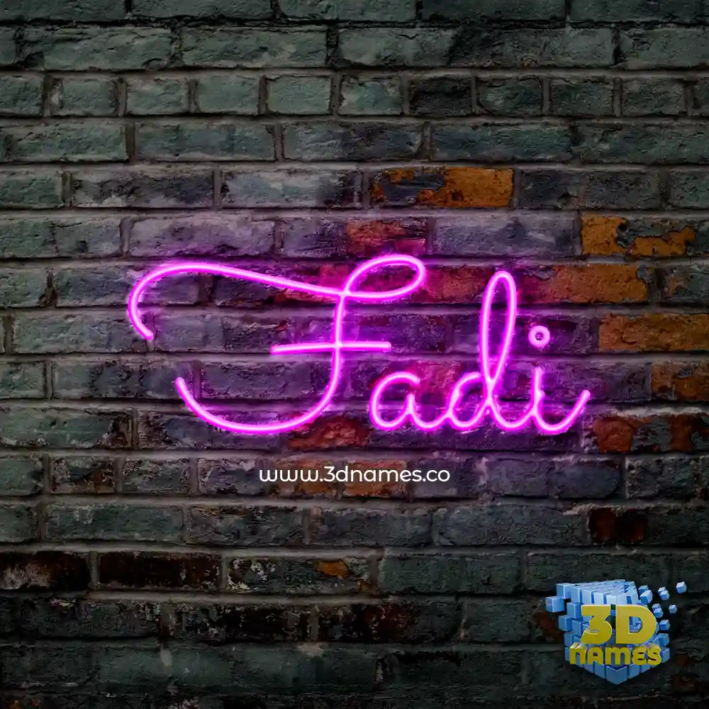 fadi in Pink Neon style - 3D name wallpaper