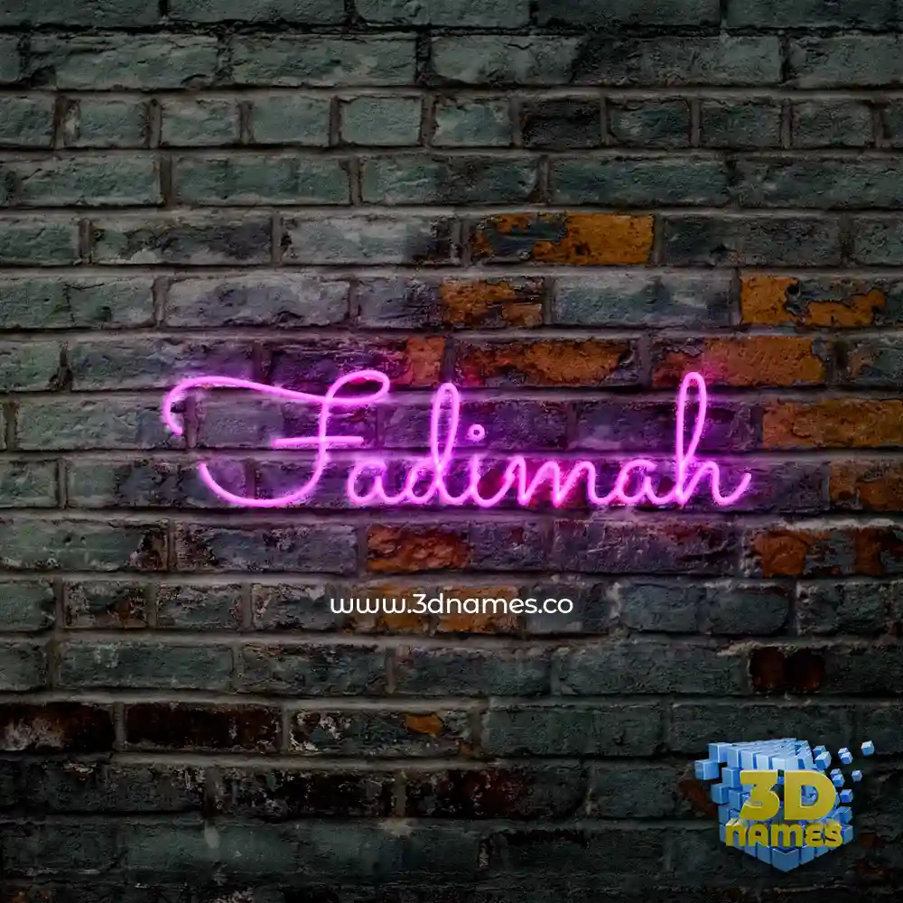 fadimah in Pink Neon style - 3D name wallpaper