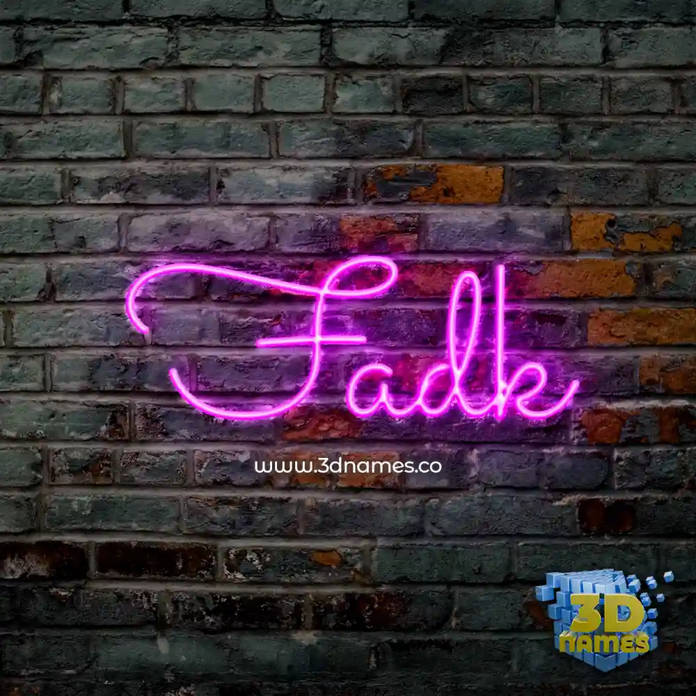fadk in Pink Neon style - 3D name wallpaper