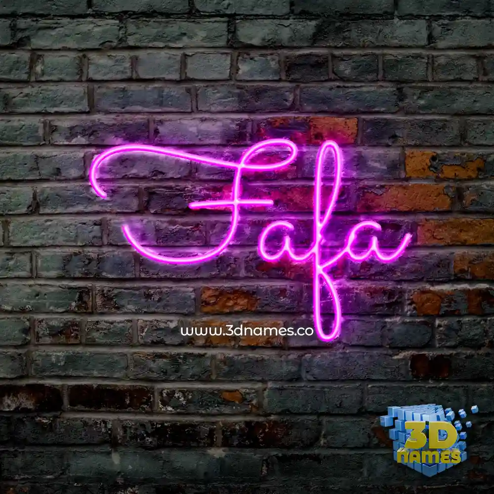 fafa in Pink Neon style - 3D name wallpaper