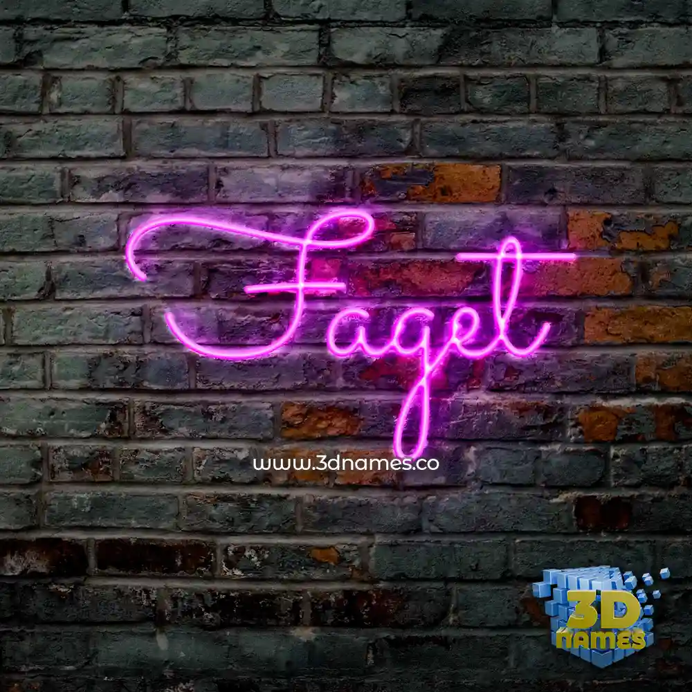 faget in Pink Neon style - 3D name wallpaper