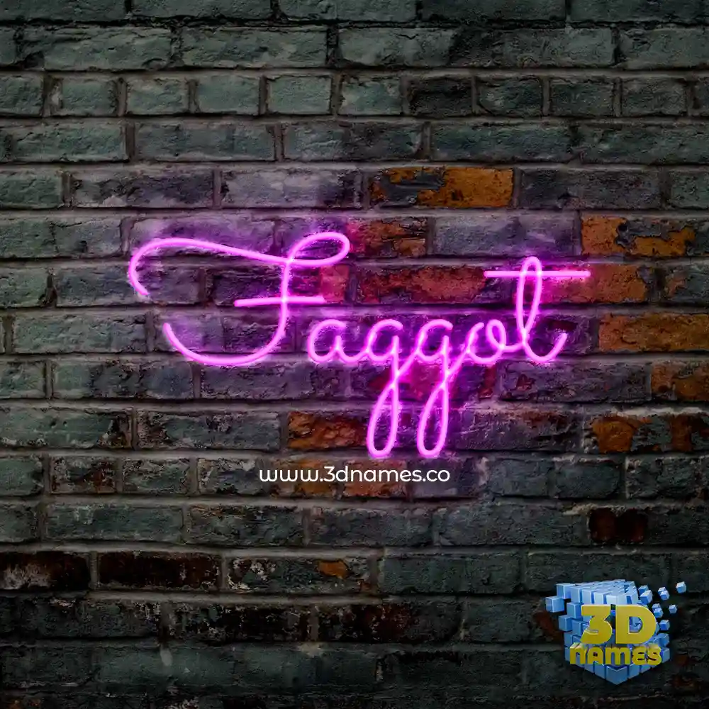 faggot in Pink Neon style - 3D name wallpaper